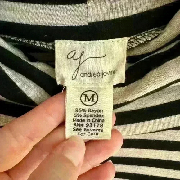 Andrea Jovine women’s pullover cowl neck cardigan baggy stripes size Medium - Picture 6 of 11